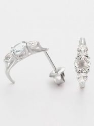 DIAMOND & CO Złote kolczyki-wkrętki "Lumière Divine" z topazami rozmiar: onesize. Szare kolczyki damskie Diamond & Co, z topazem, złote. Za 948.99 zł.