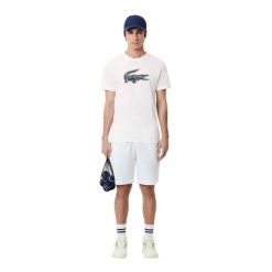 T-shirt Lacoste Core Performance Th2042. Białe t-shirty męskie Lacoste, s, bez wzorów, z jersey, bez kołnierzyka. Za 270.75 zł.