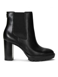 LAUREN RALPH LAUREN Botki 802937818001 Czarny. Czarne botki damskie Lauren Ralph Lauren, ze skóry, bez obcasa, na słupku, bez zapięcia. Za 759.99 zł.