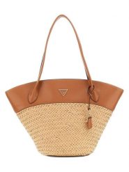 Guess Shopper bag w kolorze jasnobrązowym - 52 x 32 x 15 cm rozmiar: onesize. Brązowe shopper bag damskie Guess, z aplikacjami, z materiału, na ramię, bez dodatków. Za 502.76 zł.