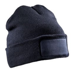 Czapka Unisex Dla Dorosłych Z Podwójną Dzianiną Z Naszywką Drukarki. Czarne czapki męskie RESULT WINTER ESSENTIALS, z aplikacjami, z dzianiny, sportowe. Za 40.99 zł.