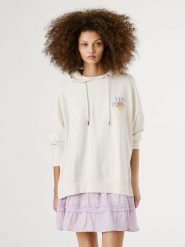 Pepe Jeans Bluza "Angy" w kolorze białym rozmiar: L. Białe bluzy z kapturem damskie Pepe Jeans, l, z jeansu. Za 241.56 zł.
