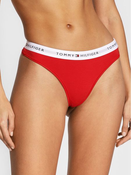 Tommy Hilfiger Stringi UW0UW03835 Czerwony. Czerwone stringi damskie Tommy Hilfiger, l, bez wzorów, z bawełny. Za 59.99 zł.