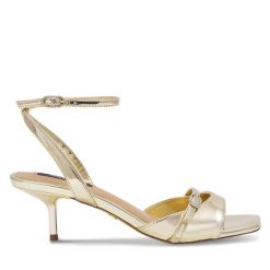 Sandały Nine West. Żółte sandały damskie Nine West, bez wzorów, bez obcasa, na szpilce. Za 159.99 zł.