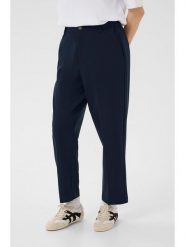 Kaffe Spodnie w kolorze granatowym rozmiar: 42. Niebieskie spodnie materiałowe damskie Kaffe, bez wzorów, z materiału, z podwyższonym stanem. Za 104.99 zł.