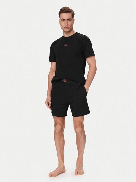 HUGO Piżama 50559742 Czarny Regular Fit. Czarne piżamy męskie Hugo, l, bez wzorów, z bawełny, bez ramiączek. Za 399.99 zł.