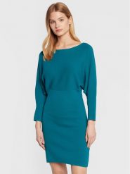 Sisley Sukienka dzianinowa 11APMV004 Turkusowy Regular Fit. Niebieskie sukienki damskie SISLEY, xl, bez wzorów, z dzianiny, bez kołnierzyka, bez ramiączek. Za 549.99 zł.
