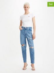 Levi's Koszulki (2 szt.) w kolorze białym rozmiar: L. Białe t-shirty damskie Levi's, l, bez wzorów, z bawełny, bez kołnierzyka. Za 122.67 zł.