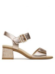 Remonte Sandały D1K51-31 Różowy. Czerwone sandały damskie Remonte, bez wzorów, ze skóry, bez obcasa, na słupku. Za 295.99 zł.