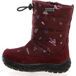 Kozaki zimowe "Pocks" w kolorze bordowym. Czerwone buciki dla niemowląt Naturino, na zimę, z materiału, bez zapięcia. W wyprzedaży za 175.95 zł.