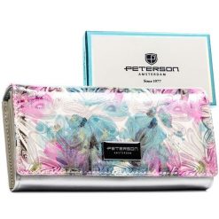 Elegancki, wielokolorowy portfel ze skóry ekologicznej i naturalnej PTN PX24-1-NPK Peterson. Portfele damskie Peterson, bez wzorów, ze skóry ekologicznej. Za 124.99 zł.