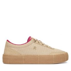 Espadryle Tommy Hilfiger. Brązowe espadryle damskie Tommy Hilfiger, bez wzorów, bez obcasa. Za 409.99 zł.