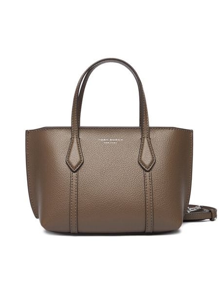 Tory Burch Torebka Perry Mini Tote 175548 Brązowy. Brązowe torebki klasyczne damskie Tory Burch, bez wzorów, ze skóry, bez dodatków. Za 1,039.00 zł.