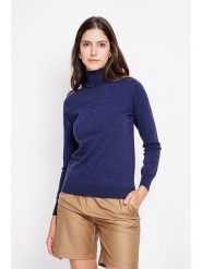 ASSUILI Golf w kolorze granatowym rozmiar: 40. Niebieskie golfy damskie Assuili, bez wzorów, bez ramiączek. Za 140.86 zł.