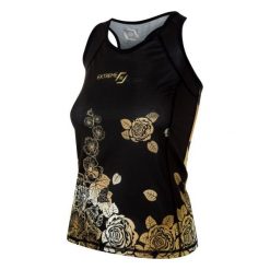 Koszulka sportowa damska bez rękawów Tank top EXTREME HOBBY ROSE. Czarne bluzki sportowe damskie EXTREME HOBBY, l, z elastanu, bez kołnierzyka, bez ramiączek. Za 139.00 zł.