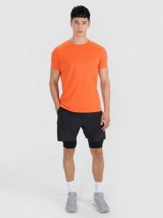 4F Spodenki treningowe szybkoschnące męskie 4F x Robert Lewandowski - czarne XL. Czarne szorty sportowe męskie 4f, m, z dzianiny, na fitness i siłownię. Za 229.99 zł.