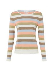 Brookshire Sweter z dzianiny Kobiety Bawełna biały|wielokolorowy, XXL. Białe swetry klasyczne damskie brookshire, xxl, z bawełny, bez kołnierzyka. Za 89.95 zł.