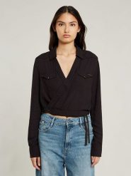 G-Star Bluzka "Tacoma" w kolorze czarnym rozmiar: L. Czarne bluzki damskie G-Star, l, bez wzorów, z wiskozy, retro, bez kołnierzyka, bez ramiączek. Za 252.94 zł.