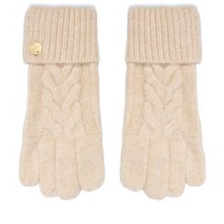 Rękawiczki Damskie Guess. Brązowe rękawiczki damskie Guess, z aplikacjami, z dzianiny. Za 194.99 zł.