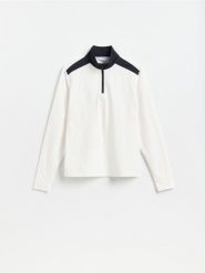 Bluza ze stójką - biały. Białe bluzy bez kaptura męskie Reserved, l. Za 89.99 zł.