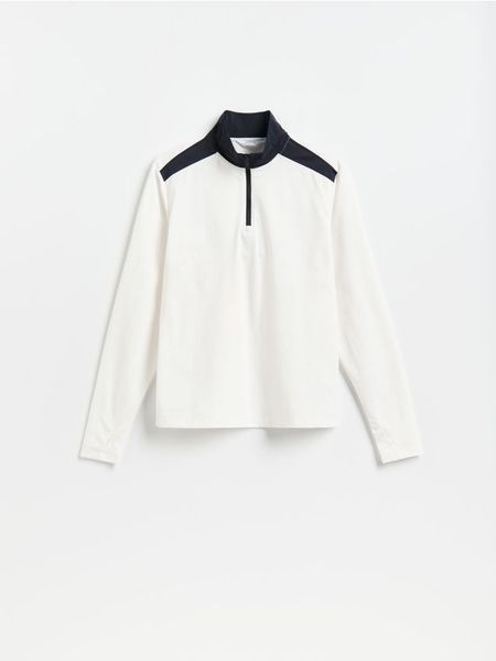 Bluza ze stójką - biały. Białe bluzy bez kaptura męskie Reserved, l. Za 89.99 zł.
