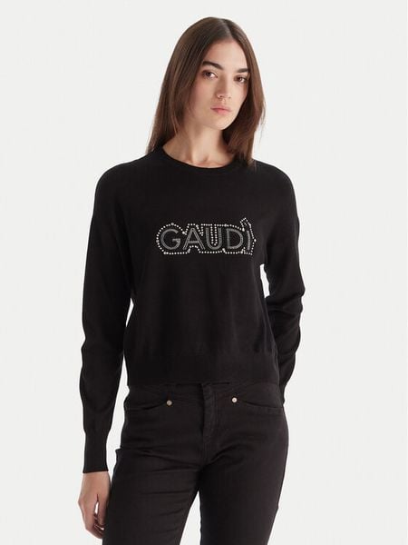 Gaudi Sweter 521BD53023 Czarny Regular Fit. Czarne swetry klasyczne damskie GAUDI, m, z syntetyku, bez kołnierzyka. Za 269.99 zł.