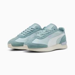 Buty sportowe damskie Puma R78 WIND 40069405. Niebieskie buty sportowe na co dzień damskie Puma, bez wzorów, z nylonu, trekkingowe. Za 218.53 zł.