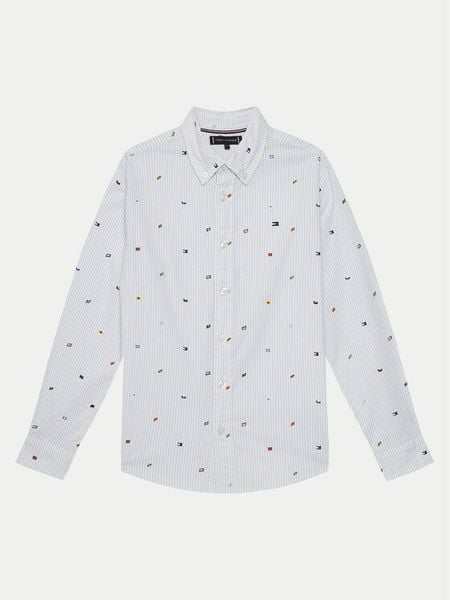 Tommy Hilfiger Koszula KB0KB09555 D Błękitny Regular Fit. Niebieskie koszule chłopięce Tommy Hilfiger, bez wzorów, z bawełny, bez kołnierzyka, bez ramiączek. Za 179.99 zł.