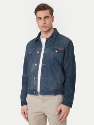 Calvin Klein Jeans Kurtka skórzana 90s LV04RF404G Granatowy Regular Fit. Niebieskie kurtki męskie Calvin Klein Jeans, l, bez wzorów, z jeansu, bez kaptura. Za 2,089.00 zł.