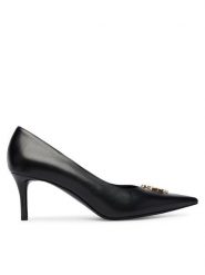 Tory Burch Szpilki Eleanor Pump 181019 Czarny. Czarne szpilki Tory Burch, bez wzorów, ze skóry, bez obcasa. Za 1,899.00 zł.