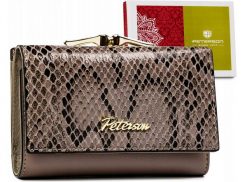 Portfel skórzany Peterson [DH] PTN SM-412 szary. Szare portfele damskie Peterson, bez wzorów, ze skóry. Za 121.99 zł.