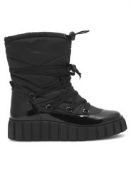 Sergio Bardi Botki WI23-C1025-02SB Czarny. Czarne botki damskie Sergio Bardi, z materiału, bez obcasa, na płaskiej podeszwie, bez zapięcia. Za 174.99 zł.