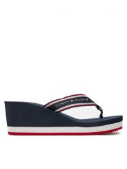 Tommy Hilfiger Japonki Hilfiger Hi Wedge Beach Sandal FW0FW08012 Granatowy. Niebieskie klapki damskie Tommy Hilfiger, bez wzorów, z materiału, bez obcasa. Za 189.99 zł.