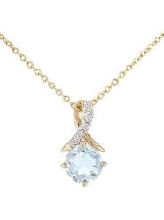 Diamant Exquis Złoty naszyjnik z diamentową zawieszką - dł. 46 cm rozmiar: onesize. Żółte naszyjniki damskie Diamant Exquis, złote. Za 913.99 zł.