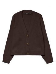 Vero Moda Kardigan w kolorze ciemnobrązowym rozmiar: S. Brązowe kardigany damskie Vero Moda, s, bez wzorów, z materiału. Za 95.92 zł.