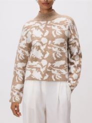 Wzorzysty sweter z półgolfem - wielobarwny. Swetry klasyczne damskie Reserved, l, z dzianiny, bez kołnierzyka. W wyprzedaży za 89.99 zł.