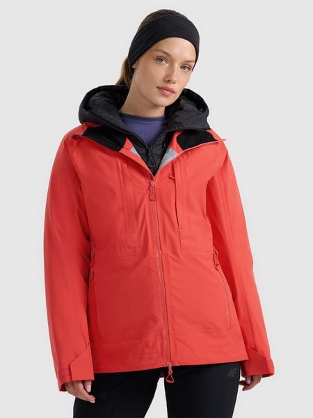 4F Kurtka trekkingowa przeciwdeszczowa membrana 20000+ damska - pomarańczowa XL. Brązowe kurtki damskie 4f, m, bez kaptura, primaloft. Za 799.99 zł.