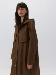 Parka water repellent z kapturem - brązowy. Brązowe parki damskie Reserved, l, bez wzorów, z bawełny. W wyprzedaży za 279.99 zł.