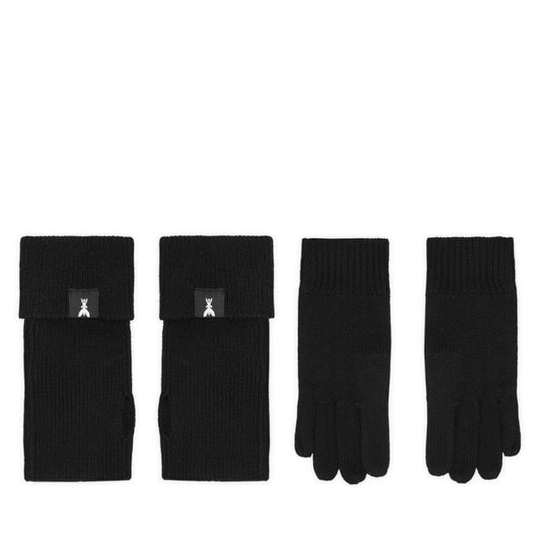 Rękawiczki Damskie Patrizia Pepe. Czarne rękawiczki damskie Patrizia Pepe, bez wzorów, z dzianiny. Za 549.99 zł.