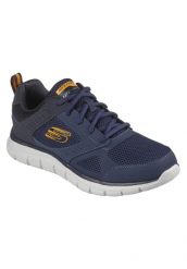 Buty sportowe Sneakersy męskie, Skechers Track-Syntac. Niebieskie buty sportowe na co dzień męskie Skechers, na zimę, z materiału, bez zapięcia, trekkingowe. Za 249.99 zł.