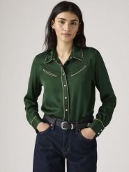 Levi's Koszula w kolorze zielonym rozmiar: M. Zielone koszule damskie Levi's, m, bez wzorów, z wiskozy, bez kołnierzyka, bez ramiączek. Za 152.12 zł.