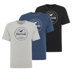 3 - Pak T-Shirt Mustang Style Alex 017334. Czarne t-shirty męskie Mustang, m, bez wzorów, z bawełny, bez kołnierzyka. W wyprzedaży za 119.99 zł.