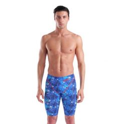 Spodenki startowe pływackie Arena Powerskin ST Next Jammer Splashy. Niebieskie kąpielówki męskie Arena, m, bez wzorów, do pływania. Za 449.99 zł.