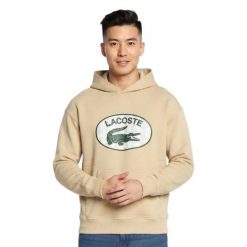 Bluza męska Lacoste SH0067. Brązowe bluzy z kapturem męskie Lacoste, m, z bawełny. Za 397.00 zł.