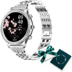 Smartwatch damski Manta Diamond Lusso srebrny + bransoletka YES. Szare bransoletki damskie Manta Multimedia Sp. z o.o., srebrne. Za 339.99 zł.
