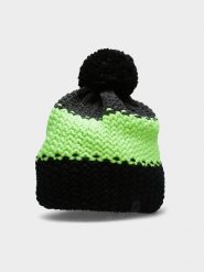 4F Czapka zimowa z dodatkiem wełny męska - zielona M. Zielone czapki męskie 4f, na zimę, bez wzorów, z polaru. Za 79.99 zł.