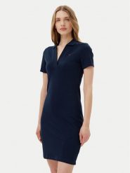 Tommy Hilfiger Sukienka codzienna WW0WW42567 Granatowy Slim Fit. Niebieskie sukienki damskie Tommy Hilfiger, na co dzień, xxl, bez wzorów, z bawełny, bez kołnierzyka, bez ramiączek, proste. Za 259.99 zł.