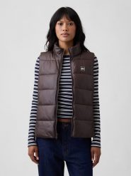 GAP Kamizelka pikowana w kolorze ciemnobrązowym rozmiar: XL. Brązowe kamizelki damskie GAP, xl. Za 174.95 zł.