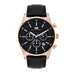 Rhodenwald & Söhne Chronograf Goodwill Różowy złoty Skóra naturalna Czarny Zegarki męskie 1 ct Męskie. Czarne, analogowe zegarki męskie Rhodenwald & Söhne, z mosiądzu. Za 669.99 zł.