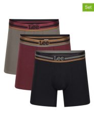 LEE Underwear Bokserki (3 pary) "Hay" w kolorze czerwono-brązowo-oliwkowym rozmiar: XL. Brązowe bokserki męskie LEE Underwear, bez wzorów. Za 65.23 zł.